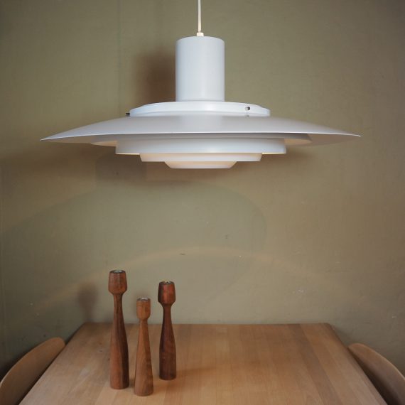 Grote versie Lamp Jørgen Kastholm en Preben Fabricius voor Nordisk Solar - Ø70cm H30, incl snoer 270cm - mooie vintage staat, 1 zeer licht deukje nagenoeg onzichtbaar - Danish design - sold