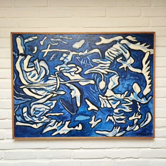 Schilderij in acryl op hout/ paneel van Agnes Morgenstern 1984, gesigneerd en in houten lijst - 86x64cm - Prijs in overleg