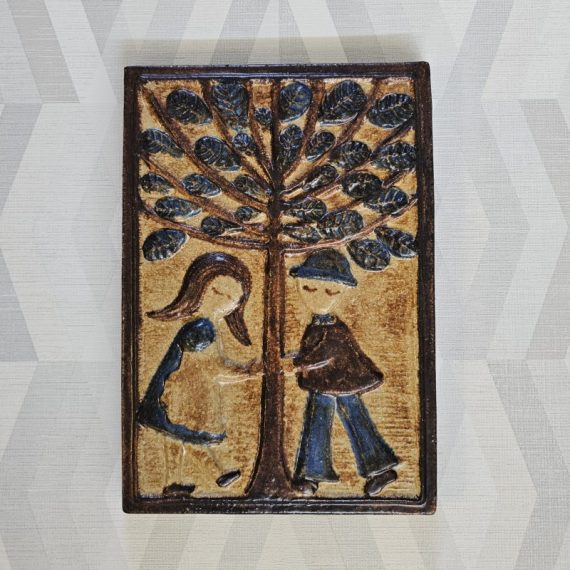Levensboom - vintage wandreliëf plaquaat ontworpen door Joseph Simon voor Søholm Keramiek Denemarken - gemerkt - 35x24x3cm - gaaf - € 115