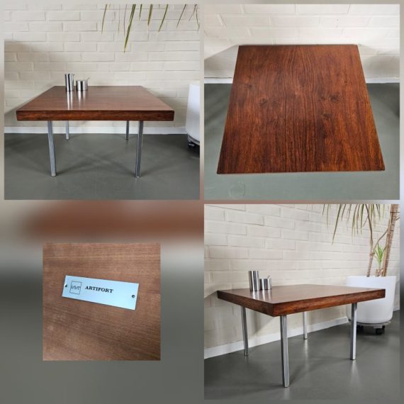Salontafel / Bijzettafel model 1844 door Kho Liang Ie voor Artifort, jr 60 - Zware kwaliteit en in goede vintage staat - gemerkt - 60x60x36cm - sold