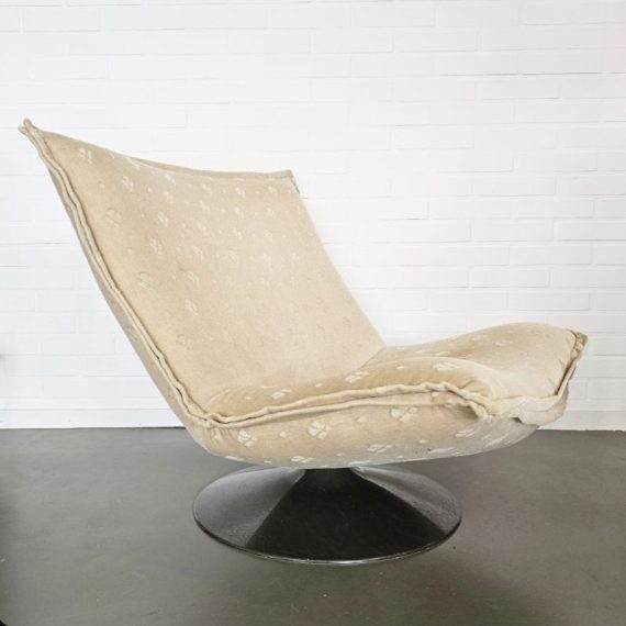 Artifort F980 Draaistoel / Swivel Chair by Geoffrey Harcourt jr 70 - B80xH73xD90xZH30cm - gemerkt en in goede staat, stof en schuim zijn nog goed - zit heerlijk - € 695