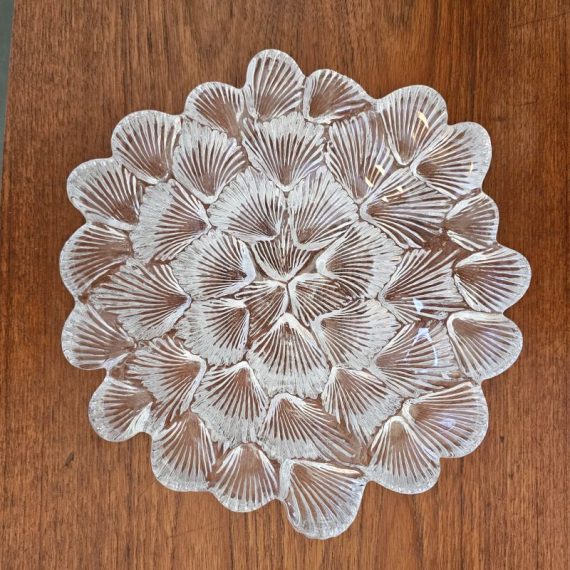 Glazen Royal Copenhagen Musling schaal ontworpen door Per Lutken jaren 80, in nieuwstaat - 23x8,5 cm - € 95